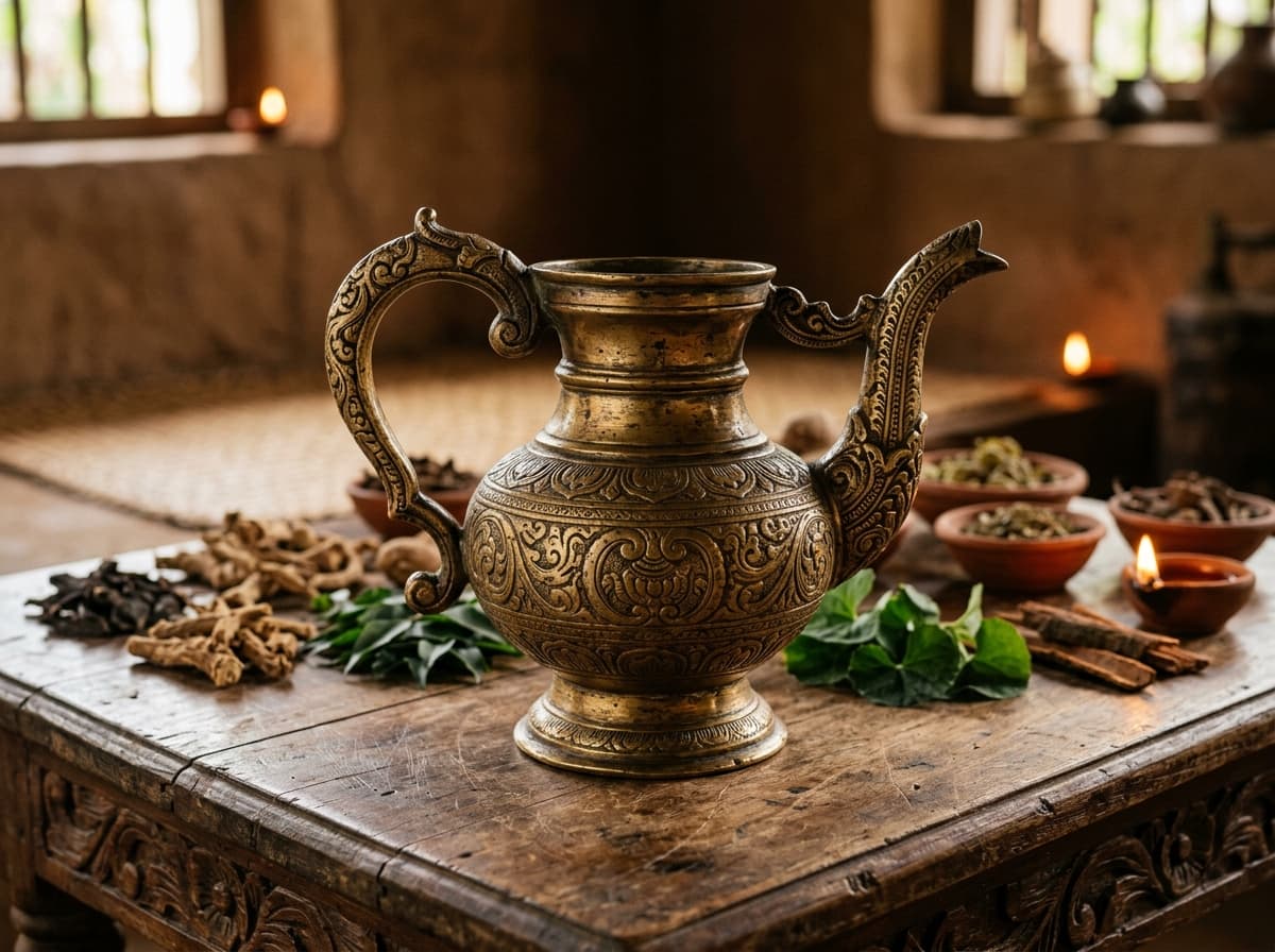 Thel Thulāva (තෙල් තුලාව) — Antique Brass Oil Pourer